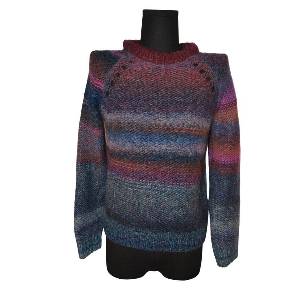 Zadig & Voltaire Kong Pa Sweater Striped Wool Blend Sweater Size Small